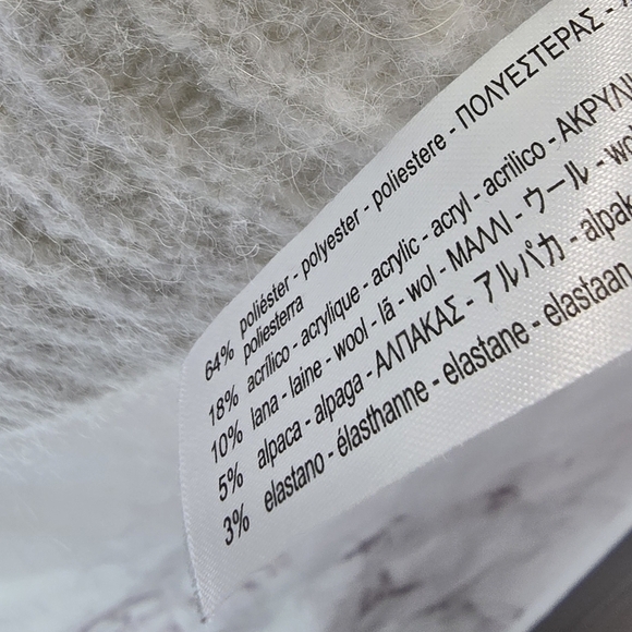 Zara Sweater Womens Small White Wool Alpaca Crew Boxy Oversized Chunky - Picture 8 of 12